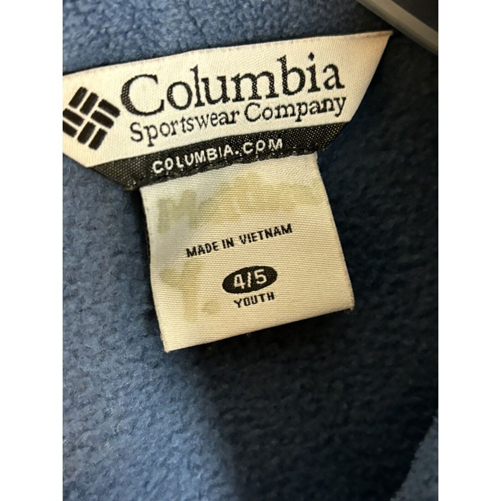 Columbia Fleece Jacket Kids Youth Size 4/5 Blue Full Zip Outdoor Sweater - Picture 5 of 8